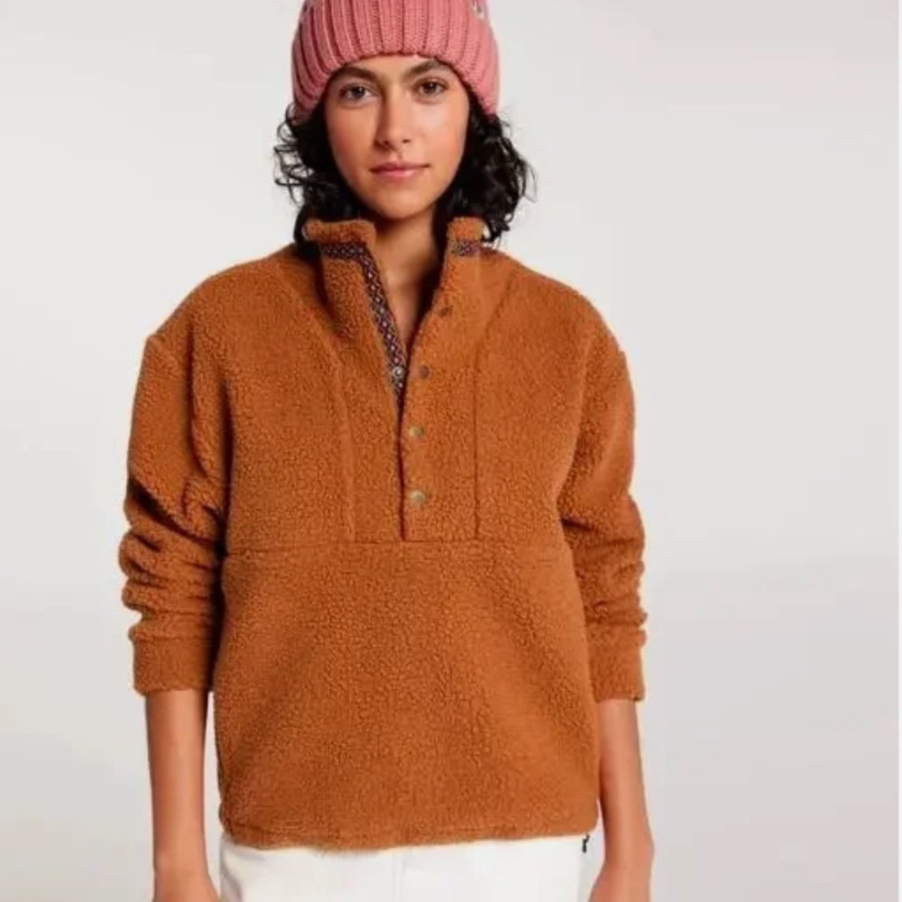 Alpine Design 1/4 Snap Sherpa Pullover in Caramel Latte Size Large (NWT)